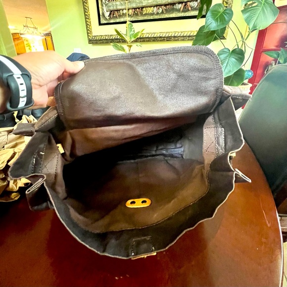 Will Leather Men's Waxed Canvas Carryall Messenger, dark brown,One Size.Like new - Picture 2 of 9